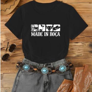 Imagem de Blusa Manga Curta Nova Moda Agro Cowboy Country Made in Roça - NoBrand