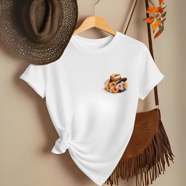 Imagem de Camiseta Feminina Country Look Country T-shirt Roça Agro Rodeio Boiade