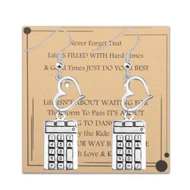 Imagem de Brincos contábeis joias contábeis CPA presente de formatura amante de matemática brincos pingente calculadora, LITTLE, Aço inoxidável, Nada