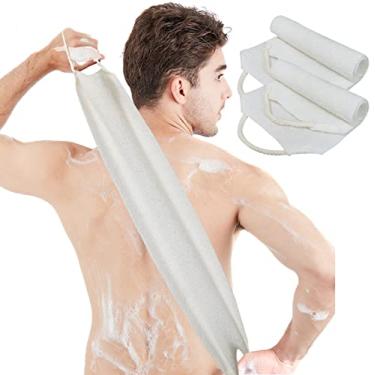 Imagem de Evohyah Esfregador de costas para chuveiro esfoliante corporal para homens e mulheres, toalha de banho esfoliante para esfregar as costas, esfoliação, pano de limpeza profunda nas costas, remove pele