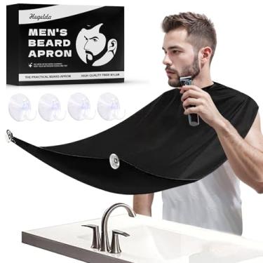 Imagem de HEGELDA Avental de barba babador de barba presentes para homens, papai, presentes de Natal para ele, namorado, marido, filha e filho, Preto - 2, 47" long x 31" wide