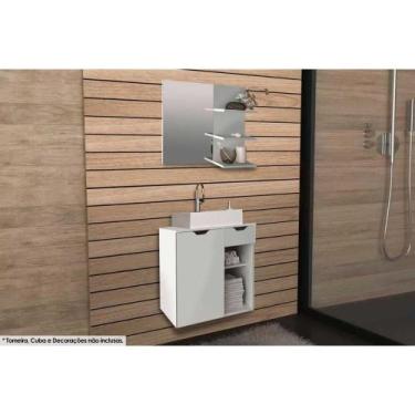 Imagem de Armário c/ Balcão Banheiro Suspenso BN3605 s/ Cuba 60cm e Espelho BN36