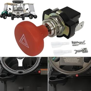 Imagem de WUKO HUNT Interruptor Push-Pull Universal de Luz de Perigo para Carrinho de Golfe, Vermelho, 12 a 48V, 15A, IP65