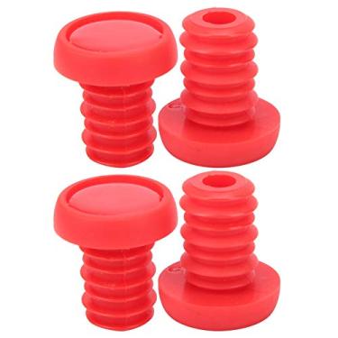 Imagem de Plugues de extremidade do guiador, plugues de parafuso de borracha de poliéster para bmx, design leve e resistente com chapéu de parafuso alargado (Vermelho)