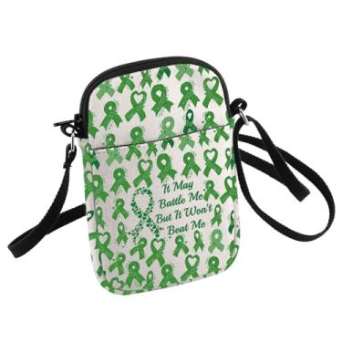 Imagem de HOLLP Bolsa tiracolo para conscientização de doenças do fígado It May Battle Me But It Won't Beat Me Small Sling Bag Verde, Doença hepática