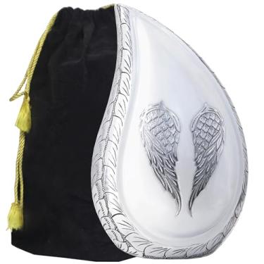 Imagem de M MEILINXU Urnas Decorativas Em Forma De Lágrima, Urnas De Cremação Funerária Para Cinzas Humanas - Exibição Em Casa Ou Em Um Nicho No Columbário, Urnas De Alumínio Gravadas Para Cinzas Adultos Mascul