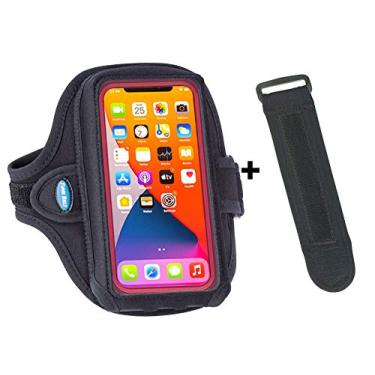 Imagem de Tune Belt Braçadeira de corrida para celular AB92 para iPhone 14 Pro Max, 14 Plus, 11/12/13 Pro Max e Galaxy Note/Plus/Ultra (profundidade extra para capa grande) (inclui extensor de braçadeira EX3) - Preto