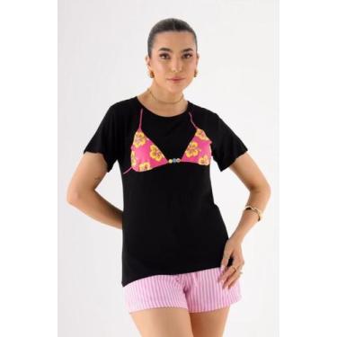 Imagem de Camiseta Tshirt Feminina Biquini Cortininha - geb, Preto, Único