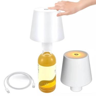 Imagem de Luminaria Abajur De Mesa Garrafa Iluminaçao Led Recarregavel Ajustavel