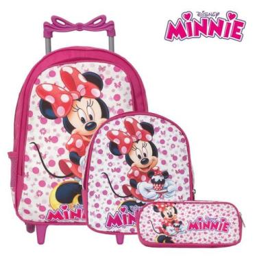 Imagem de Mochila Infantil Feminina Rodinha Minnie Mouse Com Lancheira - Toys 2U