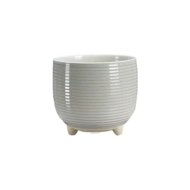 Imagem de LICONG-2020 Vaso de plantas interno/externo, simples com pés, respirável, sentido sênior de grandes vasos de flores de cerâmica especiais para uso doméstico, decoração de casa, presente para amantes