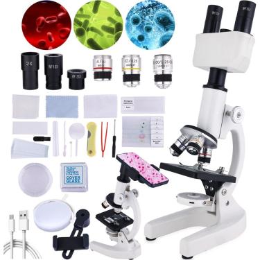 Imagem de Microscópio Herwicm 40X-1500X Binocular para crianças de 8 a 12 anos