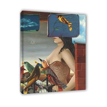 Imagem de JZSDGB Felix Labisse Impressões em tela e pintura famosa de pôster arte de parede abstrata - Reproduções de história natural em tela - quadros emoldurados em madeira e prontos para pendurar para