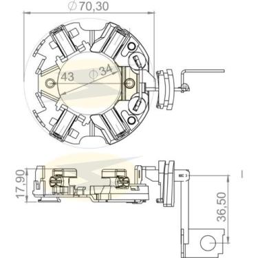 Imagem de Porta escova do motor de partida Calibra 1993 a 1996 - UNIFAP