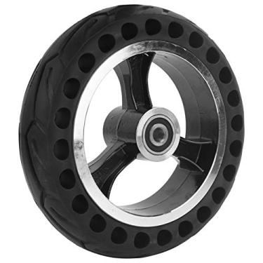 Imagem de Pneu Sólido de Scooter Elétrica, Roda à Prova de Explosão de Borracha Anti -deslizamento Com Cubo de 8 Polegadas para Substituição