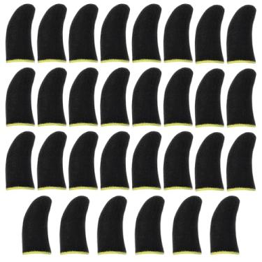 Imagem de 30 peças de mangas de polegar para jogos móveis para jogos, mangas de dedo para jogos de carbono, suporte de compressão, luvas de polegar antisuor, capas de dedo para jogadores para todas as telas