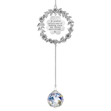 Imagem de Presente para irmã - A Sister is God's Way of Making Sure We Never Walk Alone Sister Suncatcher, presentes de aniversário de Natal para irmãs de Sister, Soul Sister, Best Friends