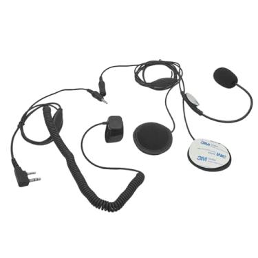 Imagem de HELETUL Fone de ouvido para capacete Walkie Talkie 2 pinos, kit de rádio bidirecional, microfone, bicicleta, motocicleta, rosto inteiro, peça de ouvido PTT para Baofeng Kenwood Retevis uv5r uv-5r uv