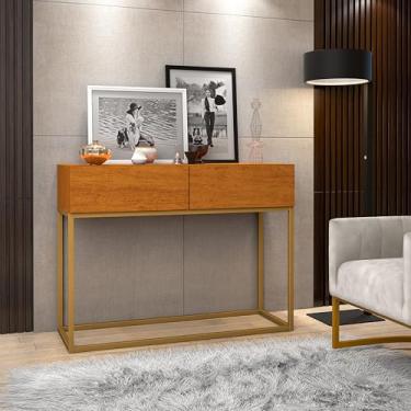 Imagem de Aparador Eros 90cm Comprimento Pés Em Metal Dourado Móvel Naturale