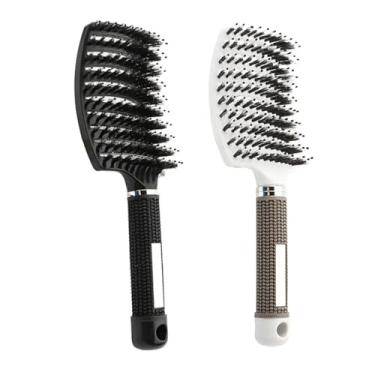 Imagem de Escova de cabelo ergonômica portátil com ventilação, conjunto de escova de cabelo para mulheres, pente de massagem no couro cabeludo, fino, grosso, cacheado, longo, molhado, seco (E)