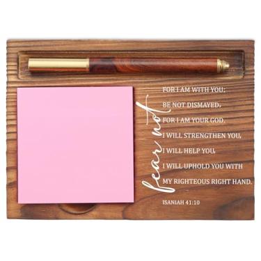 Imagem de Fear Not Sticky Note Holder, organizador de mesa cristão para assistente social religioso, terapeuta, conselheiro, educadores, presente para escritório, suportes autoadesivos EDP112