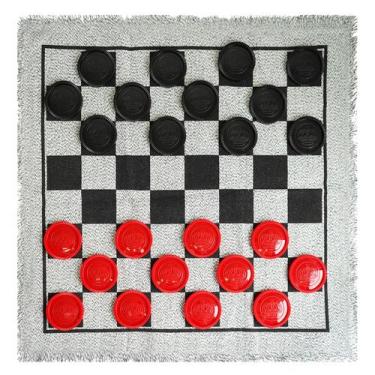 Imagem de Jogo de tabuleiro Giant Checkers SEETOOOGAMES Tapete reversível 3 em 1