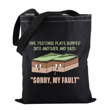 Imagem de PWHAOO Presente Geológico Engraçado Presente Geólogo Uma Placa Tectônica Bumped Into Another And Said Sorry My Fault Tote Bag, Bolsa Sorry My Fault