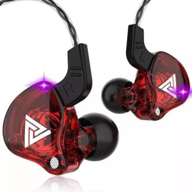 Imagem de Fone Retorno De Palco Qkz Ak6 Mic + Case Cor Vermelho Fone De Ouvido R