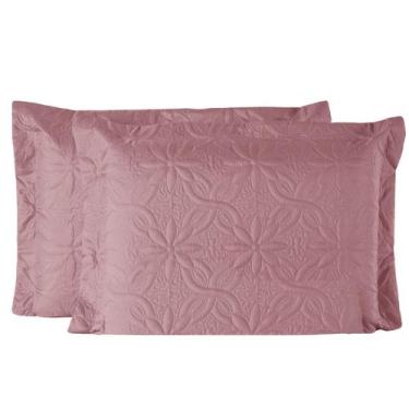 Imagem de Porta Travesseiro Matelado Floral 02 Peças Várias Cores Eví Decor - Ca