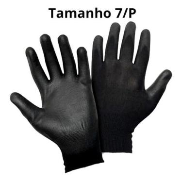 Imagem de Luva Segurança Tatplus PU Preta EPI Mecânico - Super Safety, 7/P
