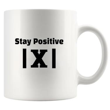 Imagem de Stay Positive X Math Lover Gifts Math Student Teacher Gifts Álgebra Matemática Novidade Drinkware Caneca Cerâmica 325 ml Branco