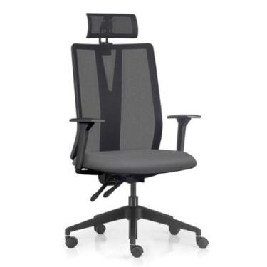 Imagem de Cadeira Escritório Giratória Presidente Flow F02 Base Preta Crepe Graf