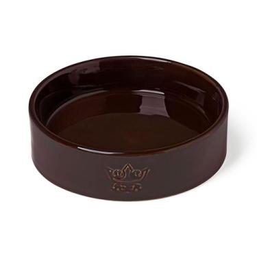 Imagem de Comedouro Cerâmica Reto Pote P/ Cachorro Cães Pet Marrom G - RR4Pets