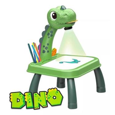 Imagem de Mesa Projetora Infantil Verde Dinossauro Aprendendo a Desenhar - DMTOY