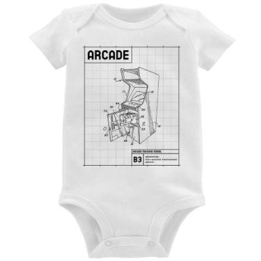 Imagem de Body Bebê Arcade Fliperama Projeto - Foca na Moda, Branco, GG