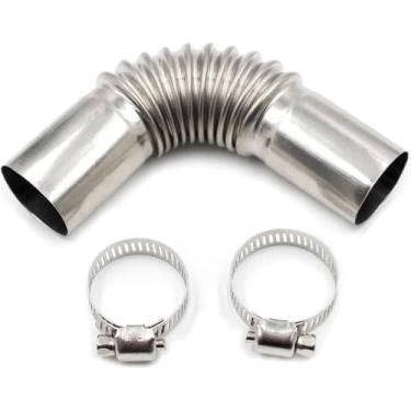 Imagem de Tubo de escape para aquecedor a diesel, aquecedor de ar de estacionamento de 24 mm, tubo de escape, conector de cotovelo de aço inoxidável, tampa à prova de vento, aquecedor de água a gás com 2