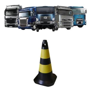Imagem de Cone Sinalização Caminhão Carro Onibus Amarelo/preto 500mm - STORE AUT