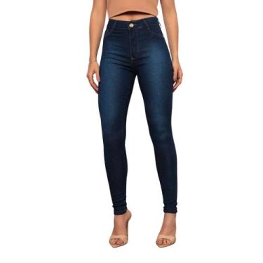 Imagem de Calça Jeans Feminina Com Elastano Skinny Escura Modelo Premium - SK JE