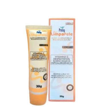 Imagem de Pulsy Limpa Pele Ação Clareadora e Rejuvenescedora Creme + Vit. C + Dexpantenol + Ac. Kojico 30g.