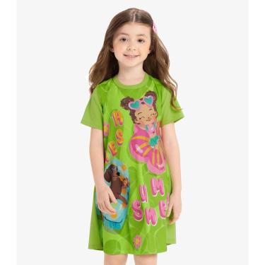 Imagem de Vestido Infantil Com Estampa Rovi Kids Verde-Feminino