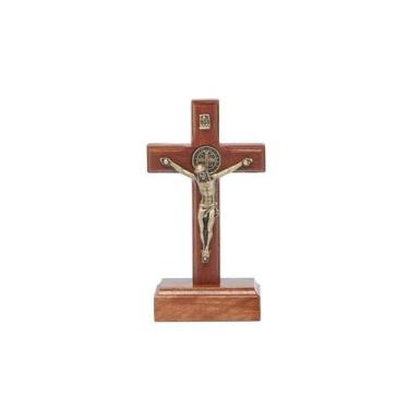 Imagem de Crucifixo de Mesa 7 Cm Com São Bento - Betânia Loja Católica