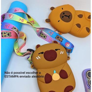 Imagem de Bolsa Infantil silicone Bolsinha Capivara com ziper Desenho animado al