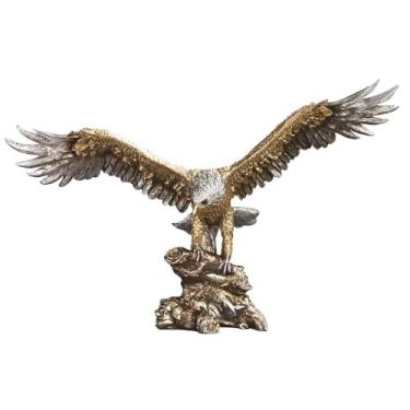 Imagem de ICE ARMOR Estátua de águia no ramo de 33 cm de altura para decoração de decoração de casa/quarto, para inauguração de casa, feriados e aniversários, ótima adição colecionável