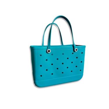 Imagem de SunTote Bolsa de praia grande | Sacola aberta durável, leve, impermeável, lavável para praia, piscina, barco, esportes, Turquesa tropical, X-Large