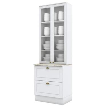 Imagem de Cristaleira 2 Portas 2 Gav 72 cm C357 Americana Branco Calcare Henn, B
