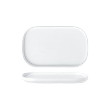 Imagem de Prato de cerâmica minimalista doméstico - prato retangular branco de 28 cm