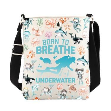 Imagem de FUSTMW Bolsa tiracolo para mergulho, presentes subaquáticos, presentes de mergulho, amantes de mergulho, bolsa transversal, Bolsa C subaquática