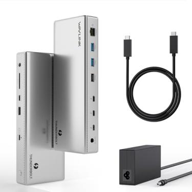 Imagem de WAVLINK Dock Thunderbolt 4, Estação De Acoplamento Com Dois Monitores 4K A 60 Hz, Quatro Portas Thunderbolt 4, Pd De 98 W, Ethernet Rj45 2,5 G, Sd V4.0, Usb 3.1 De 10 Gbps, Para Macbook Pro/Air Etc.