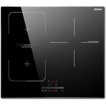Imagem de Karinear Cooktop De Indução De 24 Polegadas, 3 Bocas, Fogão De Indução Embutido De 6800 W Com Zona Flexível, Trava De Segurança Para Crianças, Temporizador, Controle Deslizante, Fogão Elétrico De V