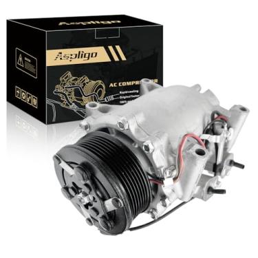 Imagem de Aspligo Compressor de ar condicionado AC serve para Honda Civic 2.0L 2002-2005, para Acura RSX 2.0L 2002-2006, com embreagem A/C, compressor CA CO10726AC, substitui 38810PND006, 38810PRA006